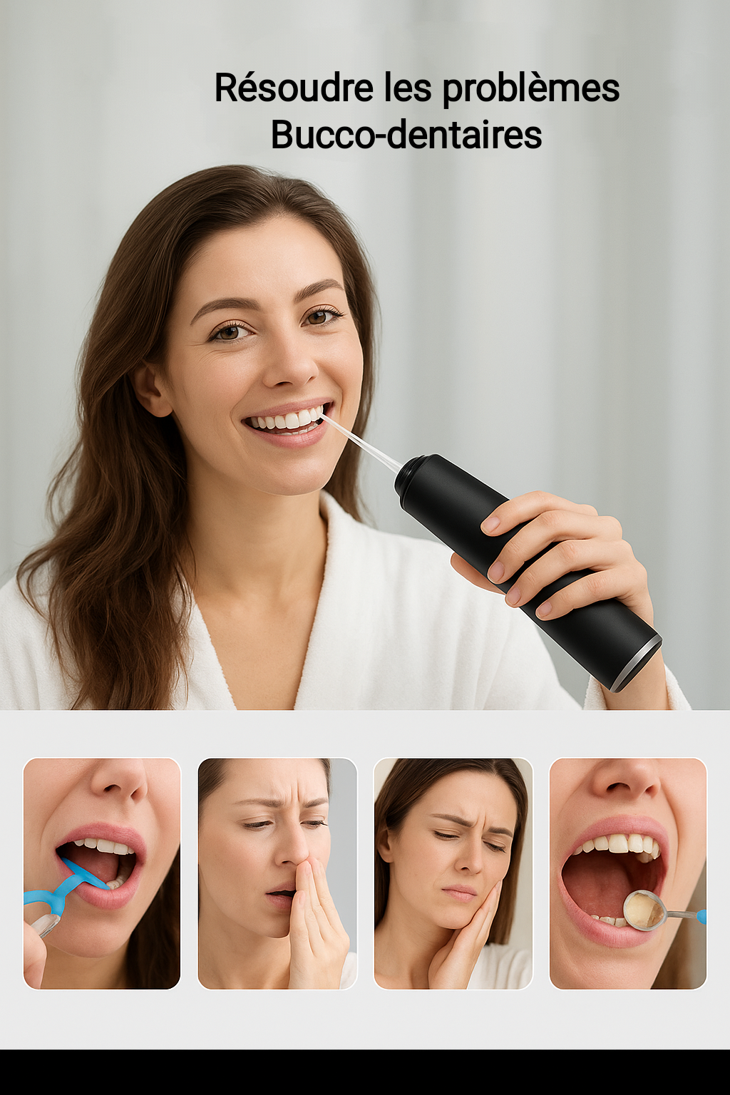 Jet Dentaire Rechargeable pour un Sourire Éclatant + E-book exclusif offert